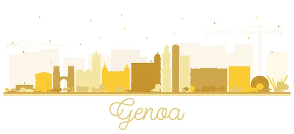Genoa Italy City Skyline Silhouette with Golden Buildings Isolat