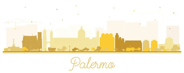 Palermo Italy City Skyline Silhouette with Golden Buildings Isol