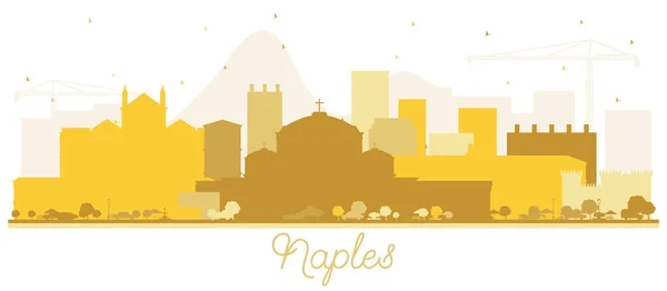 Naples Italy City Skyline Silhouette with Golden Buildings Isola