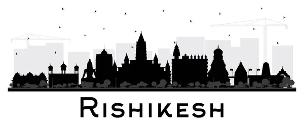 Silhouette Rishikesh India City Skyline avec bâtiments noirs Iso — Image vectorielle