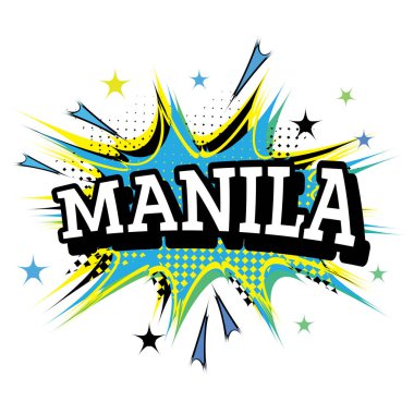 Pop Art Style Manila Filipinler Comic Metin.