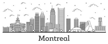 Outline Montreal Canada City Skyline with Modern Buildings Isola clipart