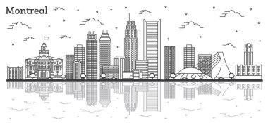 Modern Binalar ve R ile Anahat Montreal Kanada Şehir Skyline