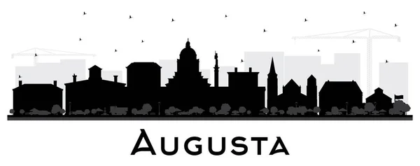 Силуэт Skyline City Augusta Maine с чёрными зданиями Isola — стоковый вектор