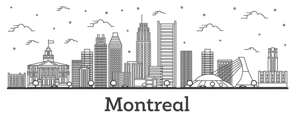 Esboço Montreal Canada City Skyline com Edifícios Modernos Isola — Vetor de Stock