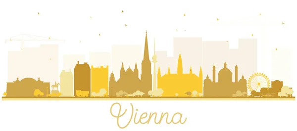 Vienna Austria City skyline silhuett med gyllene byggnader ISO — Stock vektor