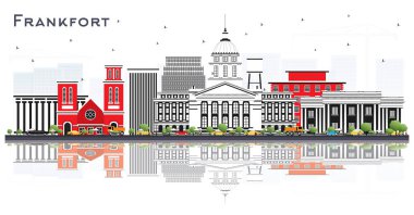 Frankfort Kentucky Abd Şehir Skyline Gri Binalar ve Refl ile