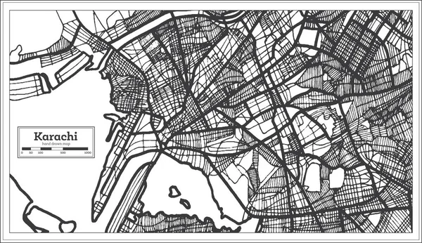 Karatschi pakistan Stadtplan in schwarz-weißer Farbe. Vektorillus — Stockvektor