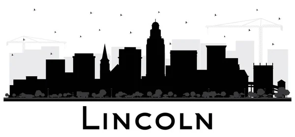 Lincoln Nebraska City Skyline silueta con edificios negros es — Vector de stock