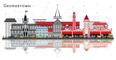 Georgetown Guyana City Skyline with Gray Buildings and Reflectio clipart