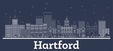 Beyaz Buildin ile Anahat Hartford Connecticut Abd Şehir Skyline