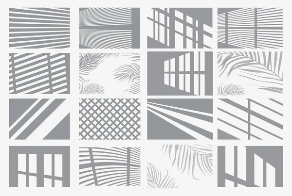 Set di effetti trasparenti di sovrapposizione di ombre. Finestre, Palmo T — Vettoriale Stock