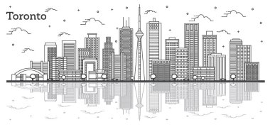Modern Binalar ve Re ile Anahat Toronto Kanada Şehir Skyline