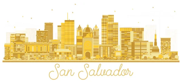 Ciudad de San Salvador Skyline Silueta con Edificios Dorados Isola — Vector de stock