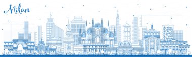 Milano 'nun ana hatlarıyla Blue Buildings. 