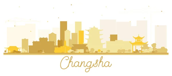 Changsha China City Skyline silueta con edificios de oro Iso — Vector de stock