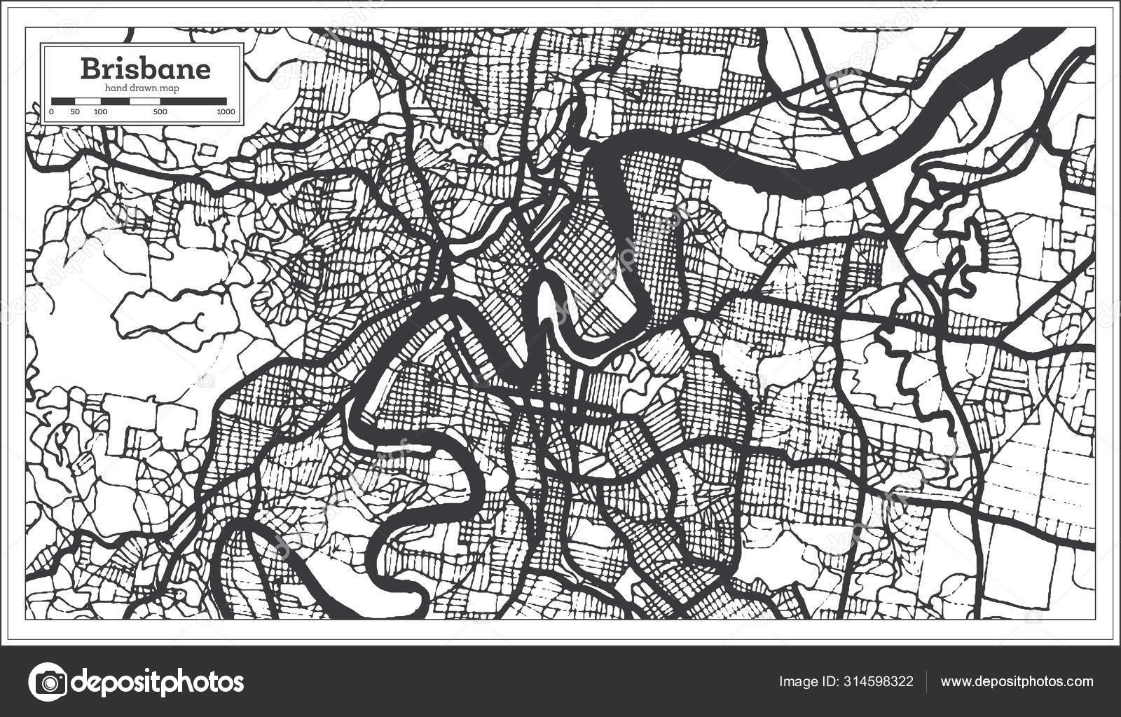 wallpapers Brisbane Map Outline https depositphotos com 314598322 stock illustration brisbane australia city map in html