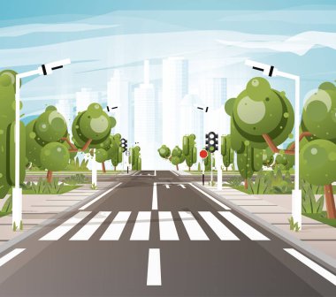Yaya geçitli Boş Yol, Yol İşaretleri, Yayalar için Kaldırımlar