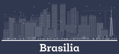 Brasilia Brezilya Beyaz Binalı Skyline Hattı. 