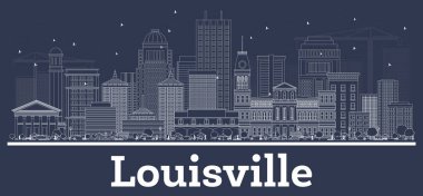 Louisville Kentucky Usa City Skyline ve White Buildin 'in ana hatları.