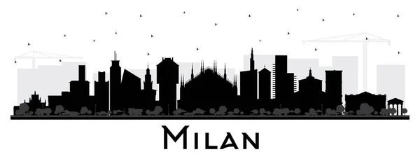 Milánó Olaszország City Skyline Silhouette with Color Buildings Izolált — Stock Vector