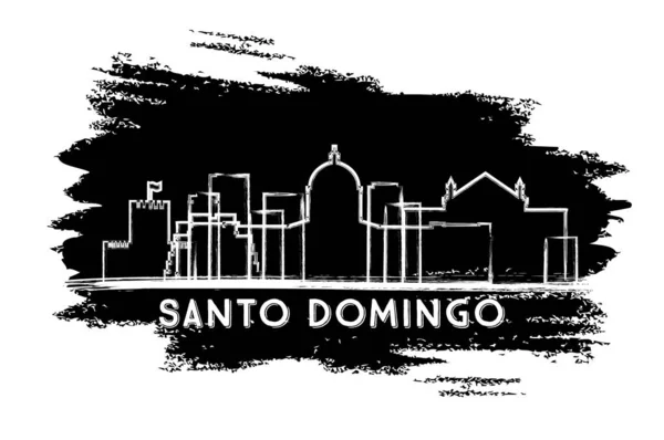 Santo Domingo República Dominicana Cidade Skyline Silhouette Desenho Mão Business —  Vetores de Stock