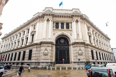 Milan mı? İtalya - 20 Mayıs 2019: Bank of Italy (Banca d 'Italia). İtalya Merkez Bankasının Ana Girişi.