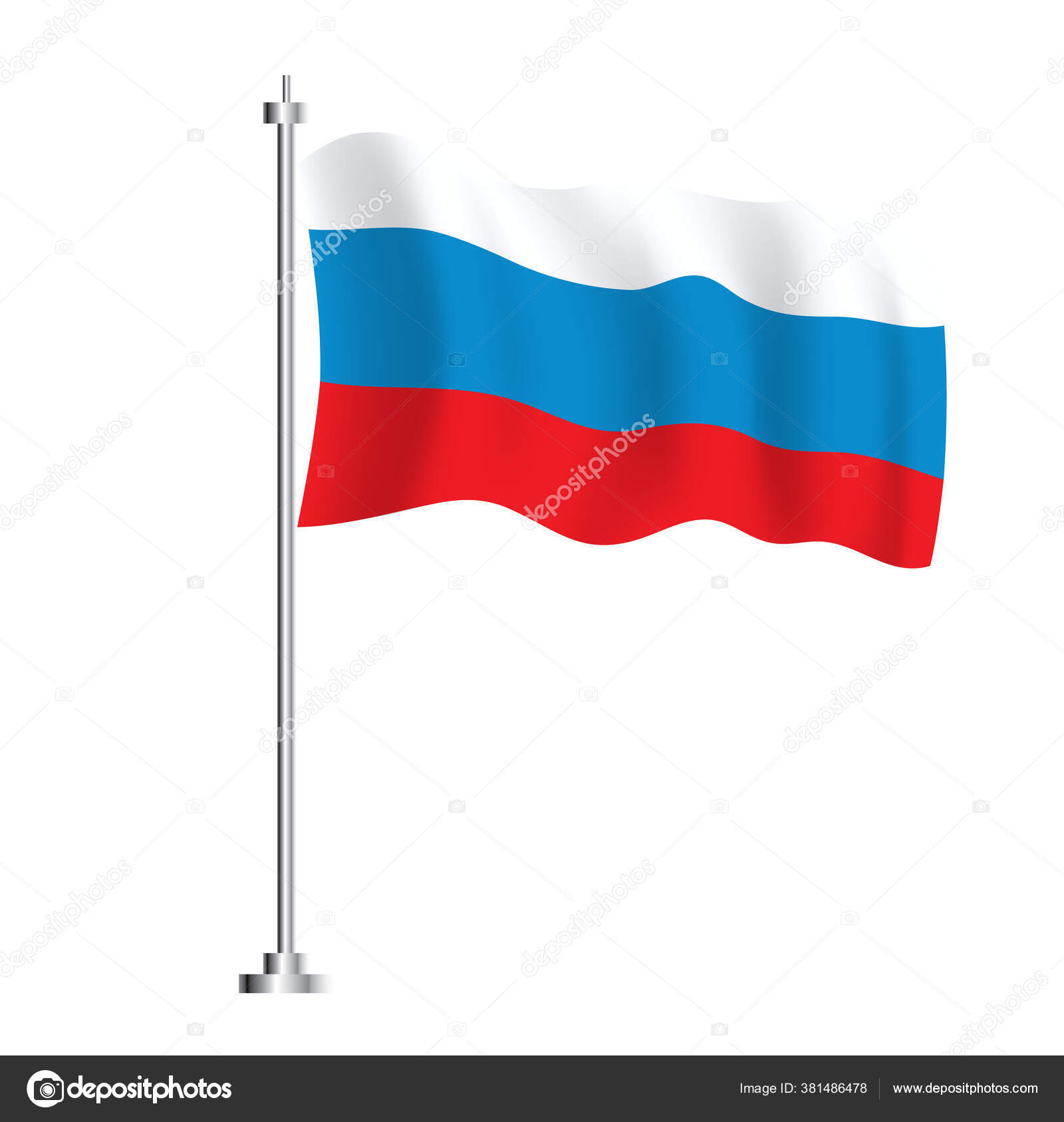 Bandeira vetorial da Rússia. Ilustração vetorial para o Dia