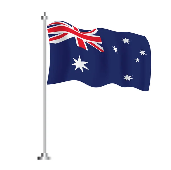 Австралийский Флаг Изолированный Волновой Флаг Австралии Векторная Миграция — стоковый вектор