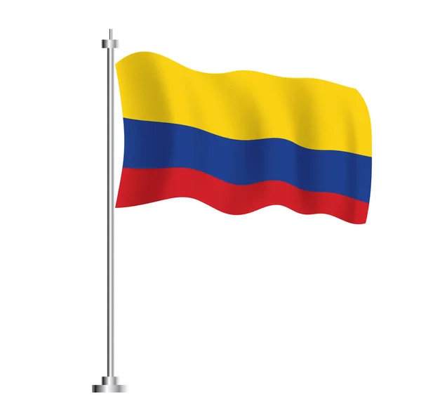 Bandera Colombia Bandera Ola Aislada Colombia País Ilustración Vectorial — Archivo Imágenes Vectoriales