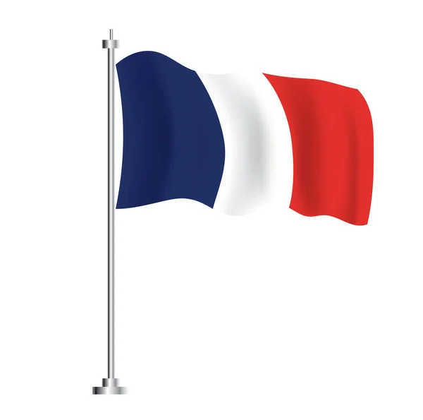 フランス国旗 フランス国の孤立した波旗 ベクターイラスト — ストックベクタ