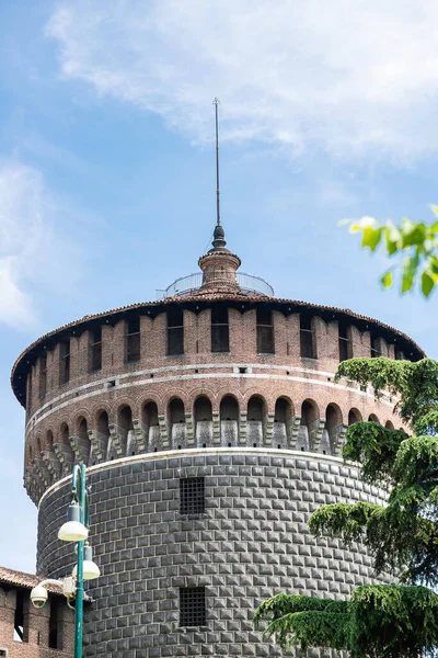Szentlélek Tornya Torrione Santo Spirito Milánói Sforza Kastélyban Castello Sforzesco — Stock Fotó