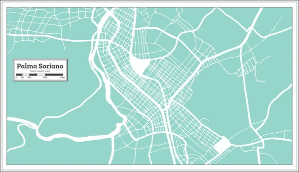 Карта Міста Пальма Соріано Стилі Ретро Конструкторська Карта Векторний Приклад — стоковий вектор