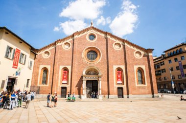 Milan mı? İtalya - 22 Mayıs 2019: Santa Maria delle Grazie Kilisesi (Milan, İtalya). 
