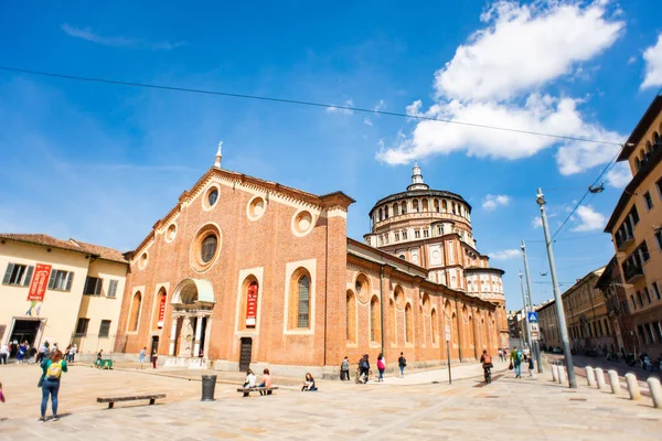 Milánó Olaszország 2019 Május Santa Maria Delle Grazie Templom Homlokzata — Stock Fotó