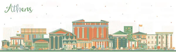 Atenas Grecia Ciudad Skyline Con Edificios Color Ilustración Vectorial Concepto — Archivo Imágenes Vectoriales