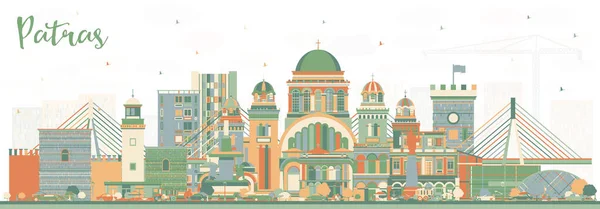 Patras Greece City Skyline Color Buildings Векторна Ілюстрація Концепція Подорожей — стоковий вектор