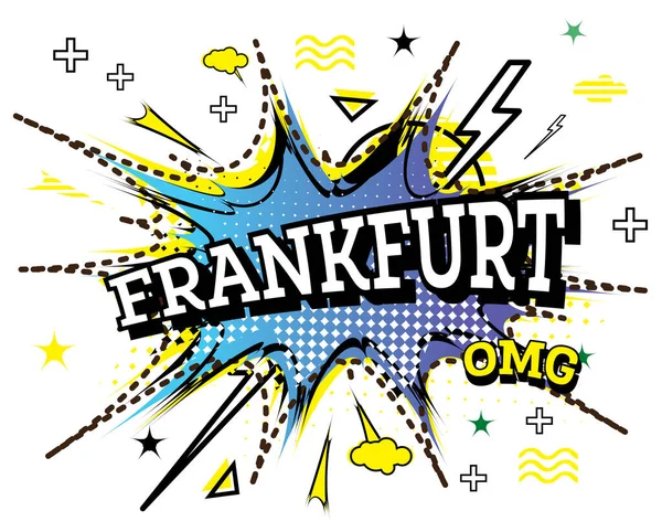 Frankfurt Comic Text Pop Art Style Isolado Fundo Branco Ilustração —  Vetores de Stock