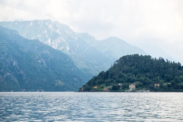 Panorama Lago Como Com Alpes Bellagio City Skyline Itália Bom — Fotografia de Stock