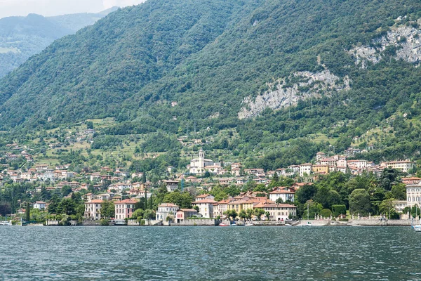 Frente Mar Mezzegra Municipio Lago Como Lombardía Italia Panorama Con — Foto de Stock