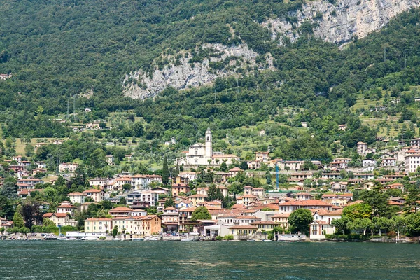 Frente Mar Mezzegra Municipio Lago Como Lombardía Italia Panorama Con — Foto de Stock