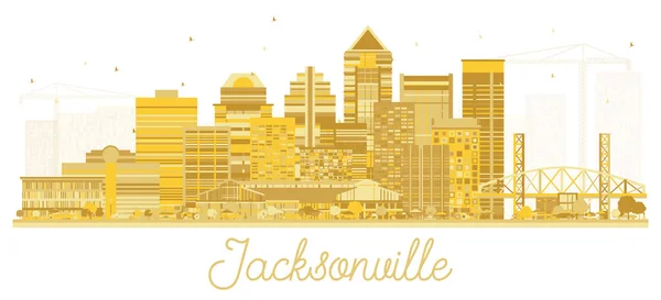 Jacksonville Florida Usa City Skyline Silhouette Χρυσά Κτίρια Απομονωμένα Στο — Διανυσματικό Αρχείο