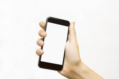Siyah smartphone tutan adam el.
