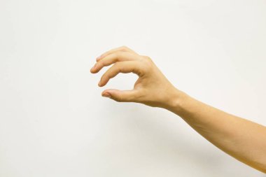 Erkek el aç şu telefonu, izole üzerinde beyaz arka plan.