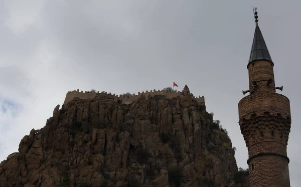 Afyonkarahisar Burg Afyonkarahisar Stadtzentrum Eine Natürliche Erhebung Von 226 Metern — Stockfoto