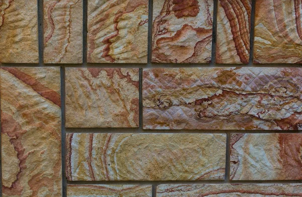 Червоні Хвилясті Натуральні Декоративні Камені Будівництво Стін — стокове фото
