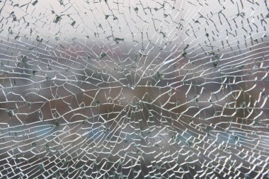 temperli cam kırık. çatlaklar düzenli bir dekor yarattık, temperli cam ve lamine