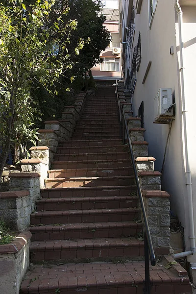 Stairs between streets. cross street