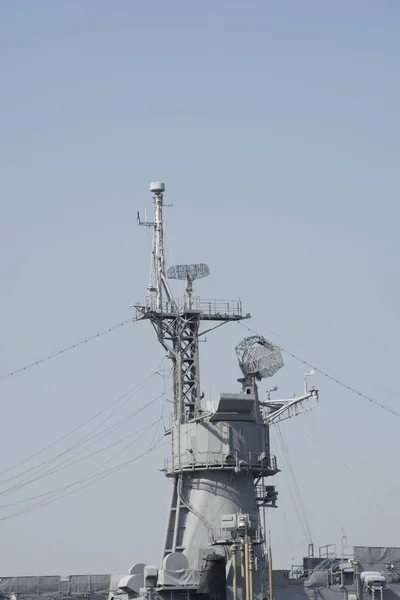 Kommunikationszentrum Des Schlachtschiffs Schiffsradar — Stockfoto