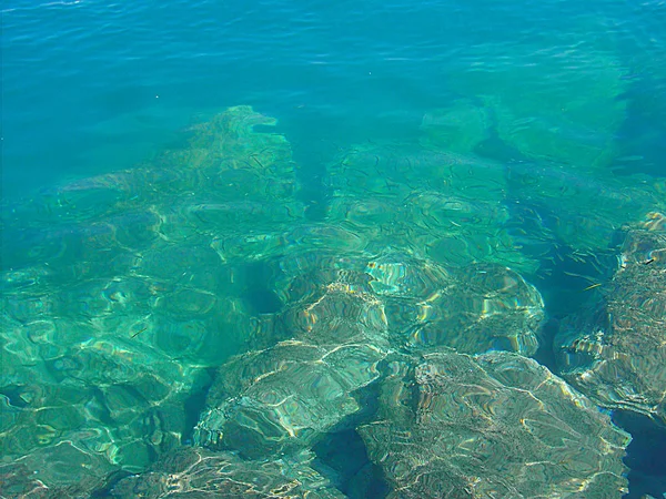 Mar Está Muy Limpio Una Mezcla Verde Azul Color Turquesa Imagen de archivo